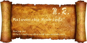 Maloveczky Rodrigó névjegykártya